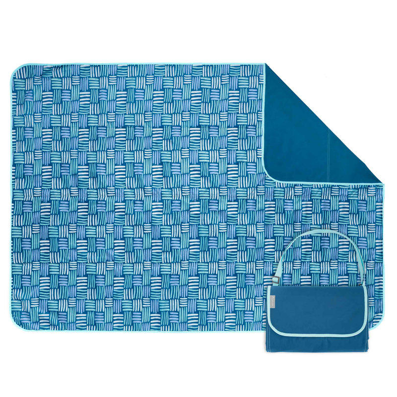 ECR4Kids Lightspeed Outdoors Outdoor Blanket with Shoulder Strap, Camping Essentials, Patchwork