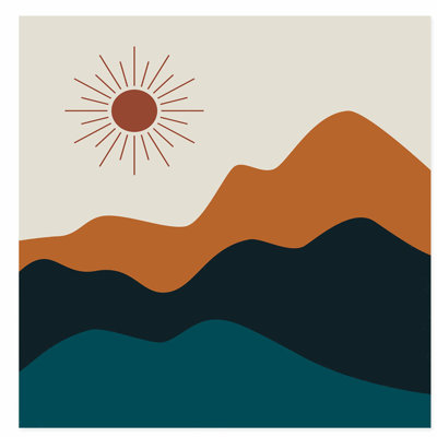 «Landscape and Nature Boho Sun Bohemian», reproduction d'art sans cadre