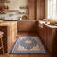Tapis persan traditionnel audacieux en acacia, bleu marine, ivoire, or, vert et rose, lavable à la machine, antidérapant, à poils courts, adapté à l'intérieur et à l'extérieur, pour salon, chambre, salle à manger, entrée, couloir, bureau.-156681818