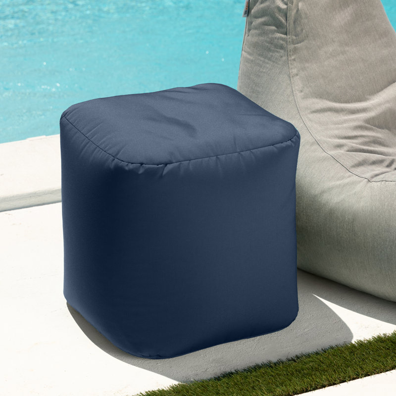 Repose-pieds pour terrasse Damato Luckie, Acrylique bleu marine
