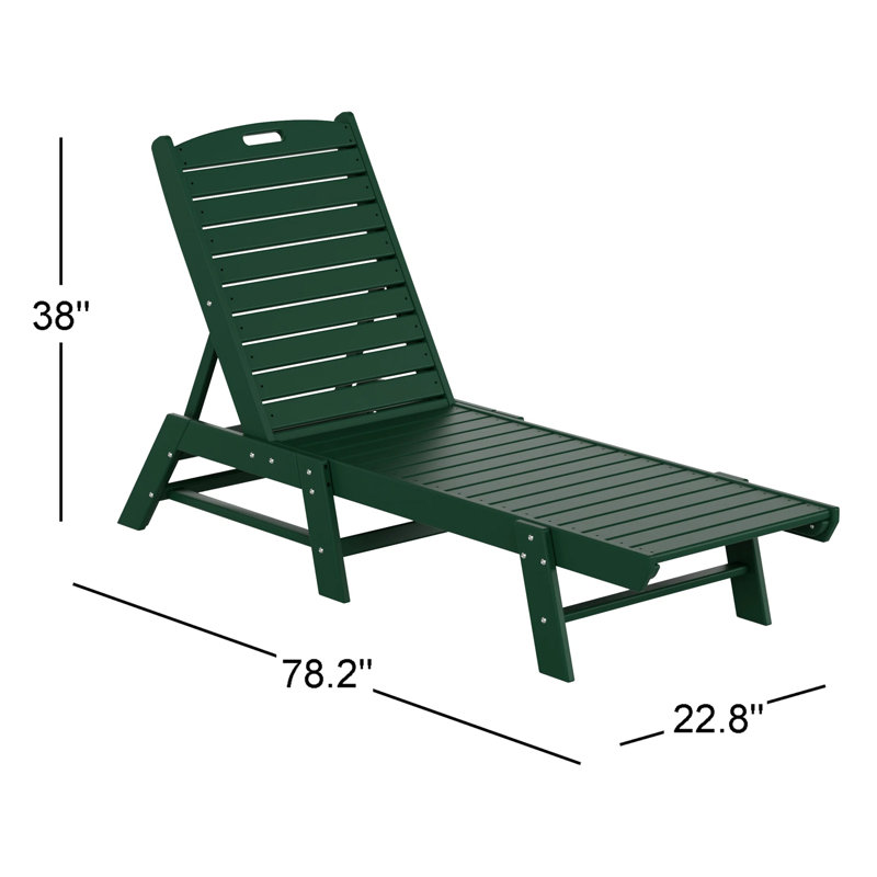 Chaise longue d'extérieur en PEHD Laguna, Vert foncé