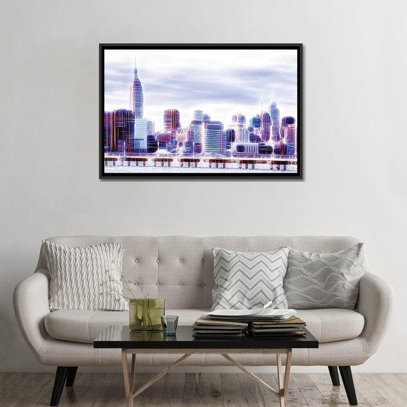 «The Skyline» par Philippe Hugonnard - reproduction d'art sur toile tendue, H 32 po x l 48 po x P 1,5 po, Pas de tapis