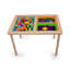 Table de jeu interactive pour tout-petits Isabelle & Max ™ avec 3 bacs de rangement multicolores et une housse, fabrication en bois massif, pour la boue, le sable, le sable cinétique, l'eau, l'apprentissage pratique, naturel / bleu / vert / orange