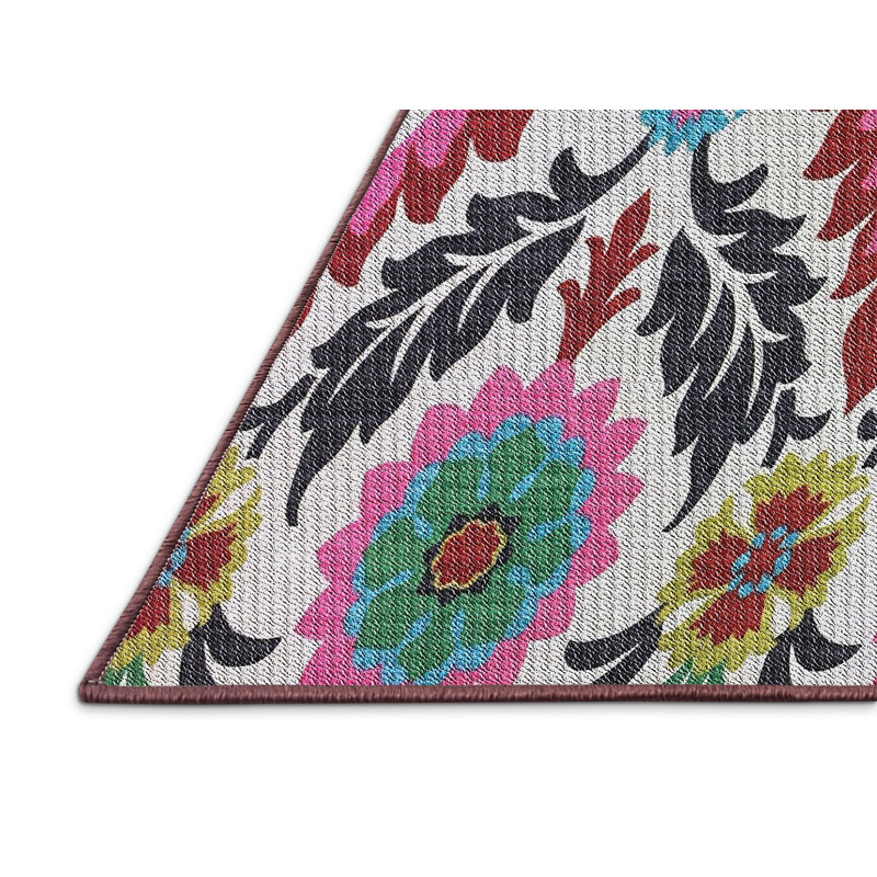 Floral Indoor Rug, Rectangle 2' x 4'