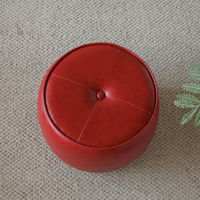 11.8In Small Tufted Round Upholstered Ottoman
