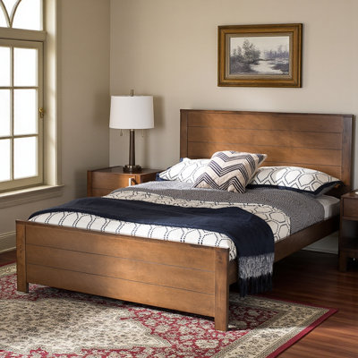 Concord Wooded Full Size Platform Bed in Brown Finish, 41.07'' H 55.61'' W X 76.86'' L