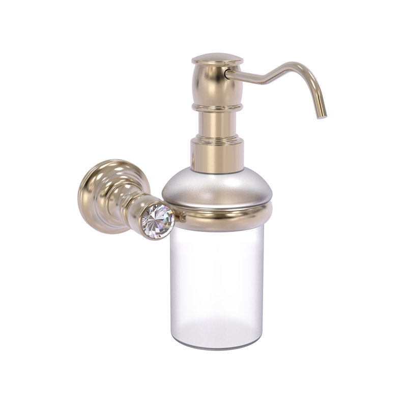 Distributeur de savon mural en cristal Gavin, Étain antique