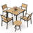 Loddon Aluminum Outdoor Patio Dining Set with Dining Table, Small Side Table and Stackable Chairs-2062317909-2062317908