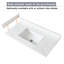 Bathroom 37 Inch Vanity Top - White Sintered Stone With 4" Backsplash, Pre-drilled Faucet Hole, Rectangular Sink, And Elegant Middle Stain-