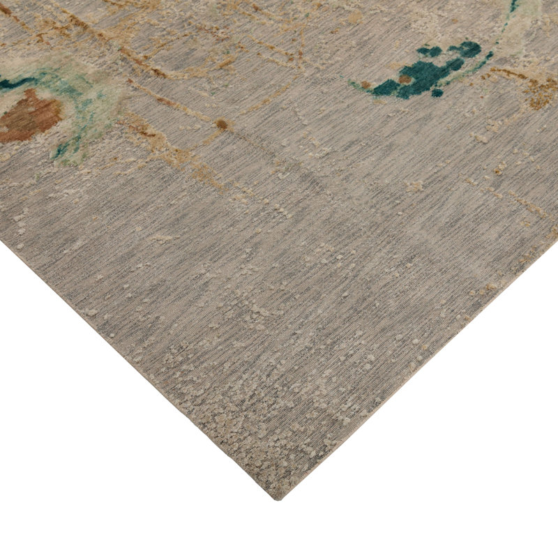 Gray Contemporary Wool Blend Rug - 8' x 10'