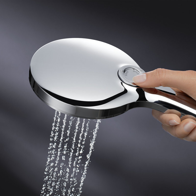 GROHE Rainshower 3-Setting Handheld Shower Head, Rain Jet Settings, 1.75 GPM, Brushed Nickel Infinity