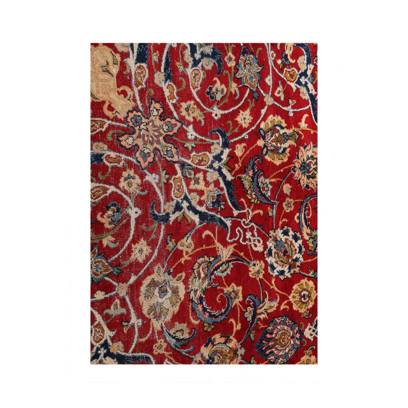 Red Hand Knotted Persian Isfahan 8'11"x 13'8"