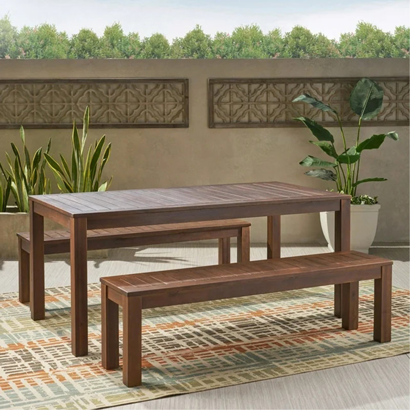 Outdoor Courtyard Table And Bench