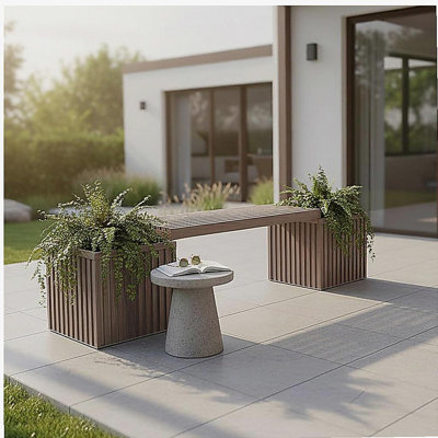 Banc de jardinière Grove - Brun cendré