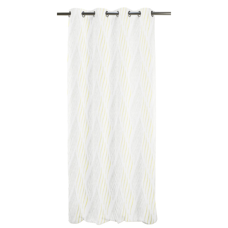 Loft Style Sheer Single Curtain Panel, Yellow/Grey