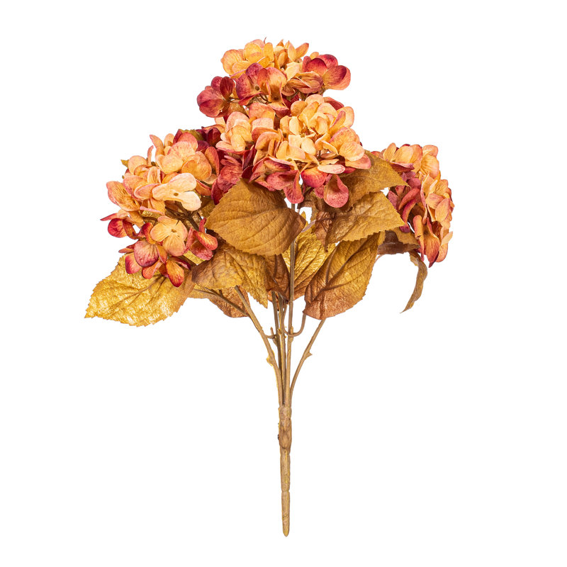 Hortensia artificiel jaune / brun 16,5 po 2 / sac. Recommandé pour une utilisation à l'intérieur., Marron clair