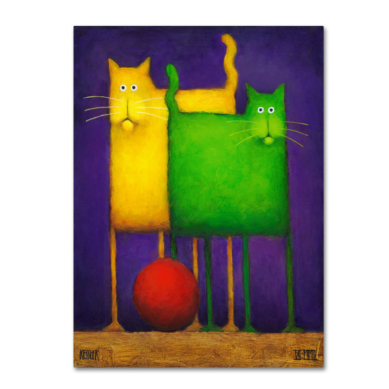 Art mural sur toile tendue - "Double Trouble I" de Daniel Patrick Kessler pour décoration de salon, de chambre à coucher ou de bureau - 35 x 47