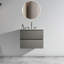 Meuble-lavabo mural de 30 po avec lavabo en céramique et trois trous de robinet, offrant une élégance intemporelle et une fonctionnalité améliorée.