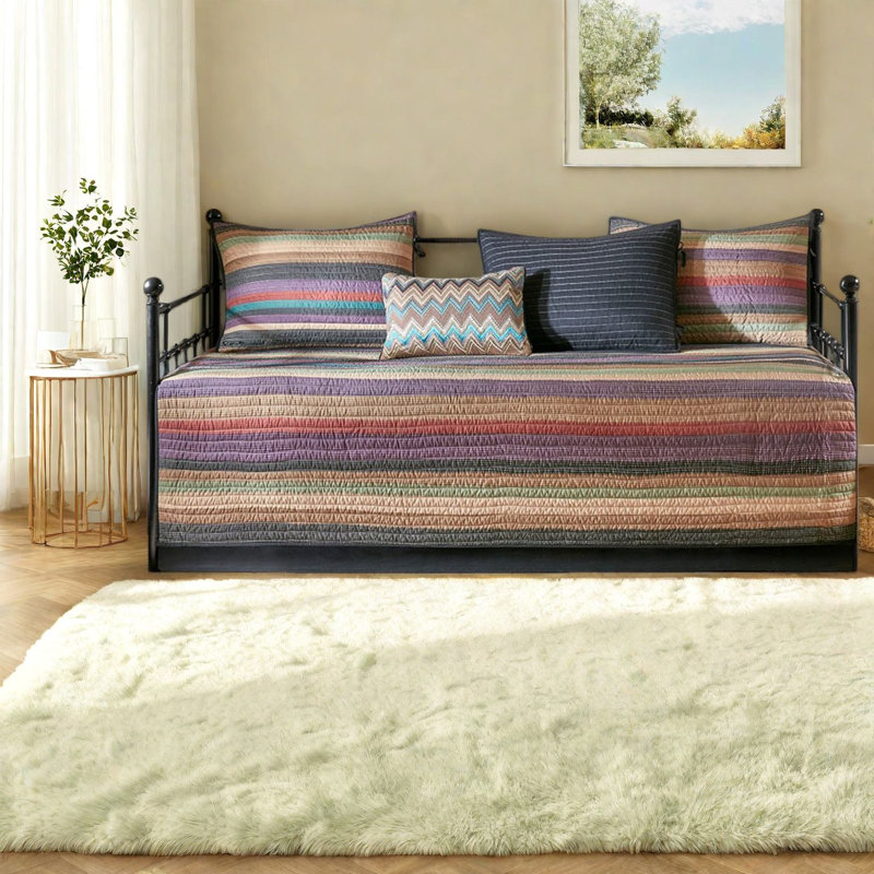 Ensembles de literie matelassés réversibles, matériau en polyester, conception d'inspiration chalet pour lit de jour simple