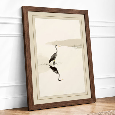 Wading Bird In Profile Botanical - Print