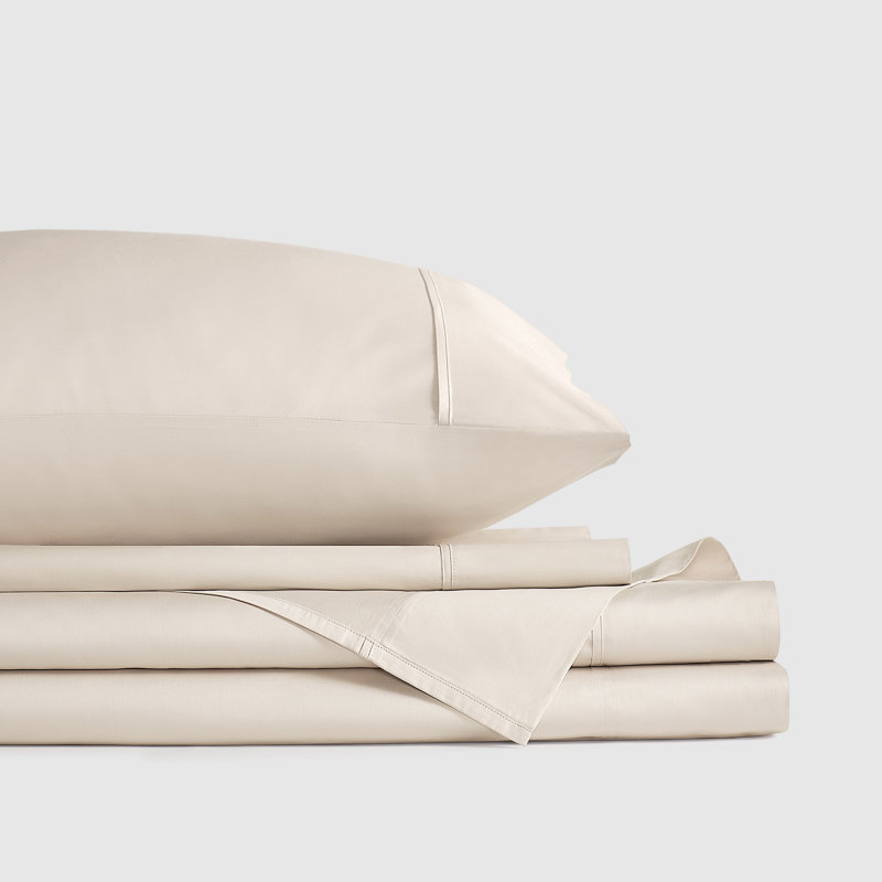 Satin de Premier Ensemble de draps, Rose nacré, Ensemble de draps pour grand lit avec 3 pièces su