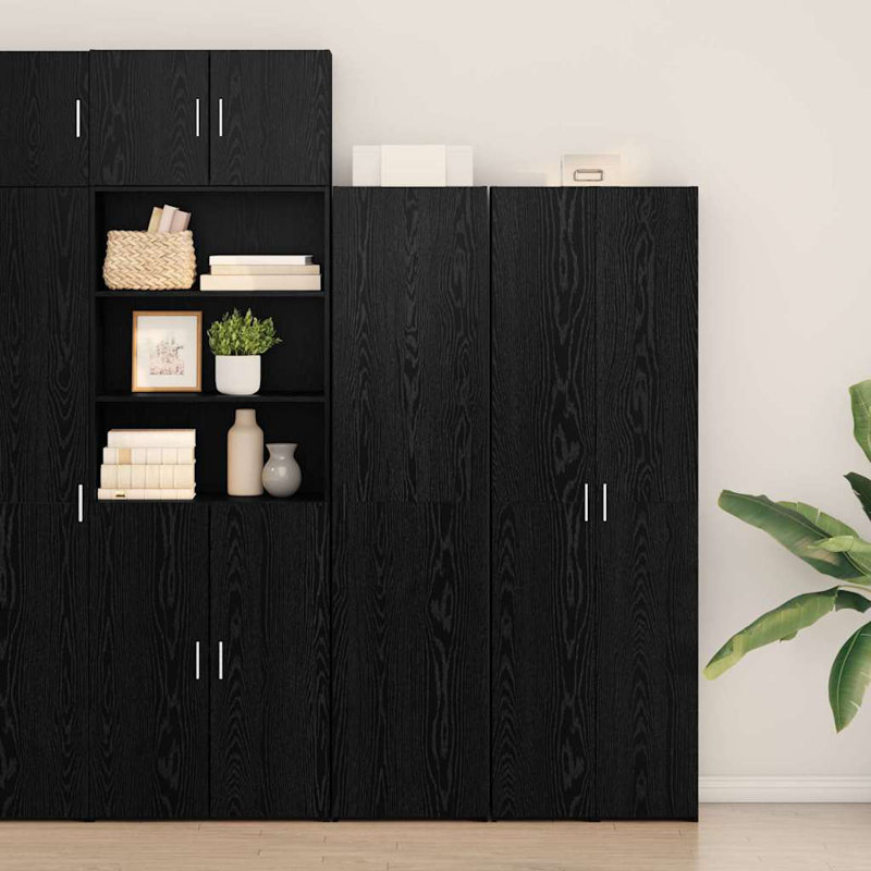 Highboard 45X42.5X185 Cm Engineered Wood, Black Oak
