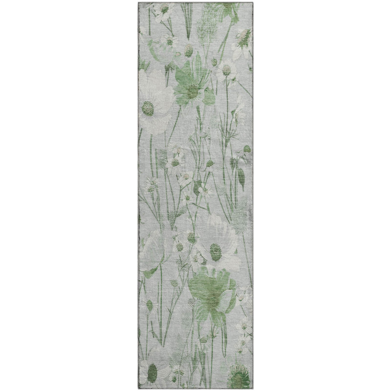 Premium Machine Washable Elize AMF1500 Floral Rug, Runner 2'3" x 7'6"
