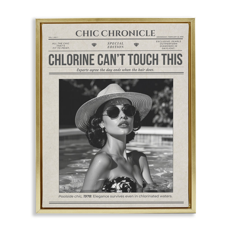 Cadre flottant chic pour magazine rétro, design par A Barefoot Stylist, H 21 po x l 17 po, Cadre flottant métallique doré
