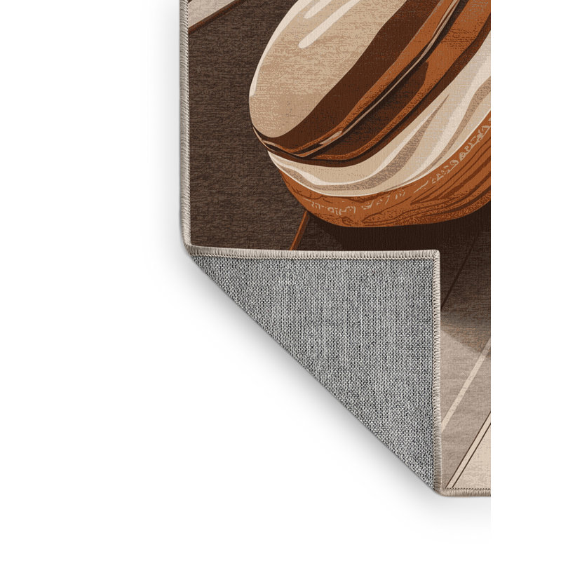 Machine Washable Wilkerson Eclair Posh & Luxe Rug in Beige – Beige Binding, 2x5