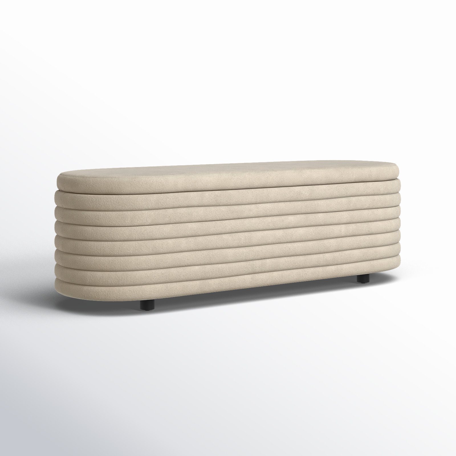 Delray 60" Linen Bedroom Bench, Tan Boucle