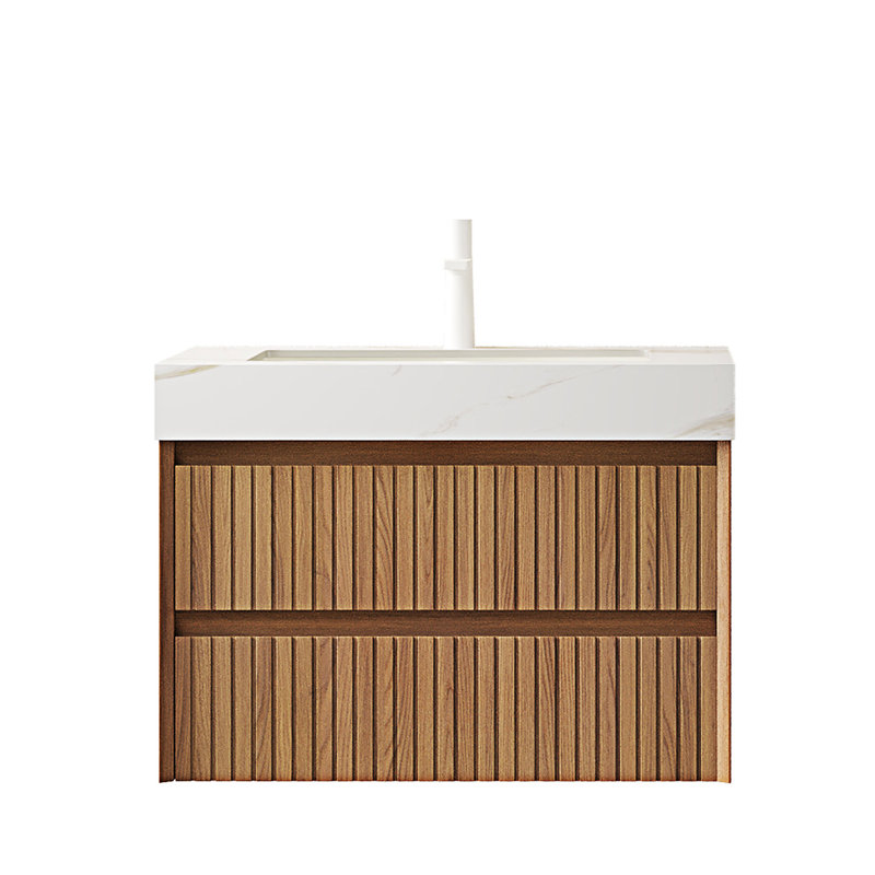 Meuble-lavabo mural avec lavabo, 30", Blanc