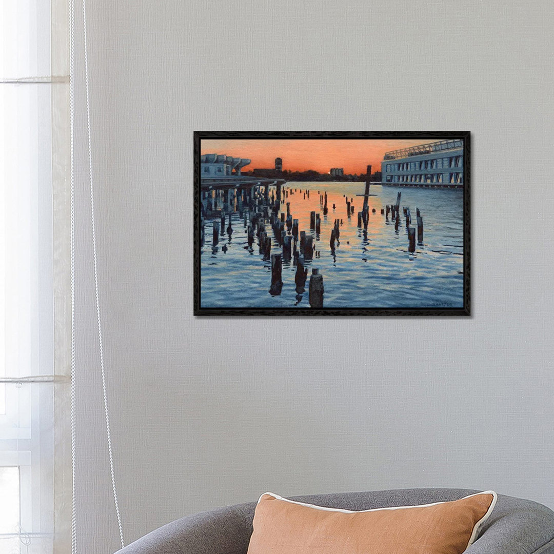 Hudson River Sunset And The Ghost Of Pier LXI von Nick Savides - Gallery-Wrapped Canvas Giclée on Canvas