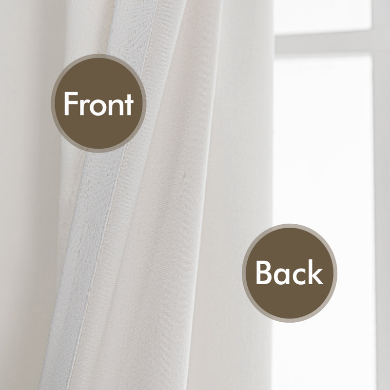 Ultra Soft Velvet Embossed Floral Room Darkening Grommet Curtain Pair, Ivory, 52" W x 96" L