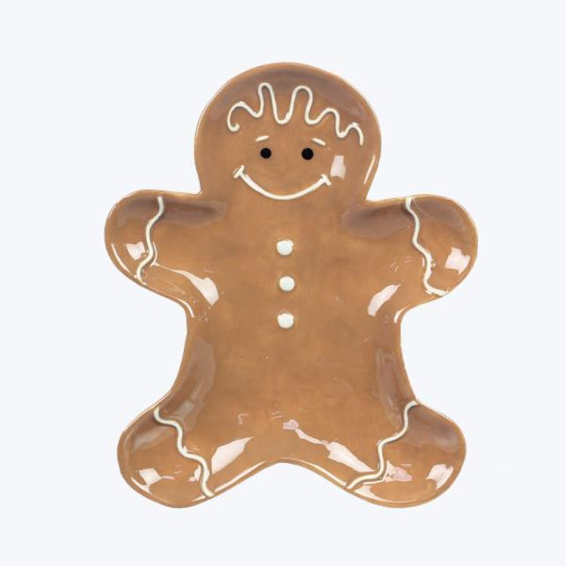 Ceramic Christmas Gingerbread Plate-2 Pcs