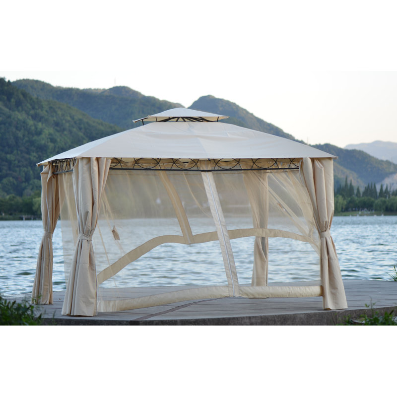 Pavillon de jardin barbecue en métal, 11 pi. L 11 pi. X P 11 pi. D