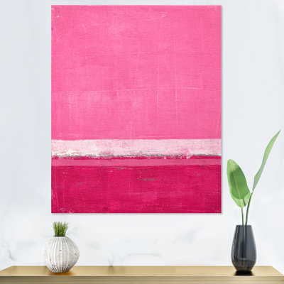 Pink Fuchia And White Colorfields II - Painting on Canvas