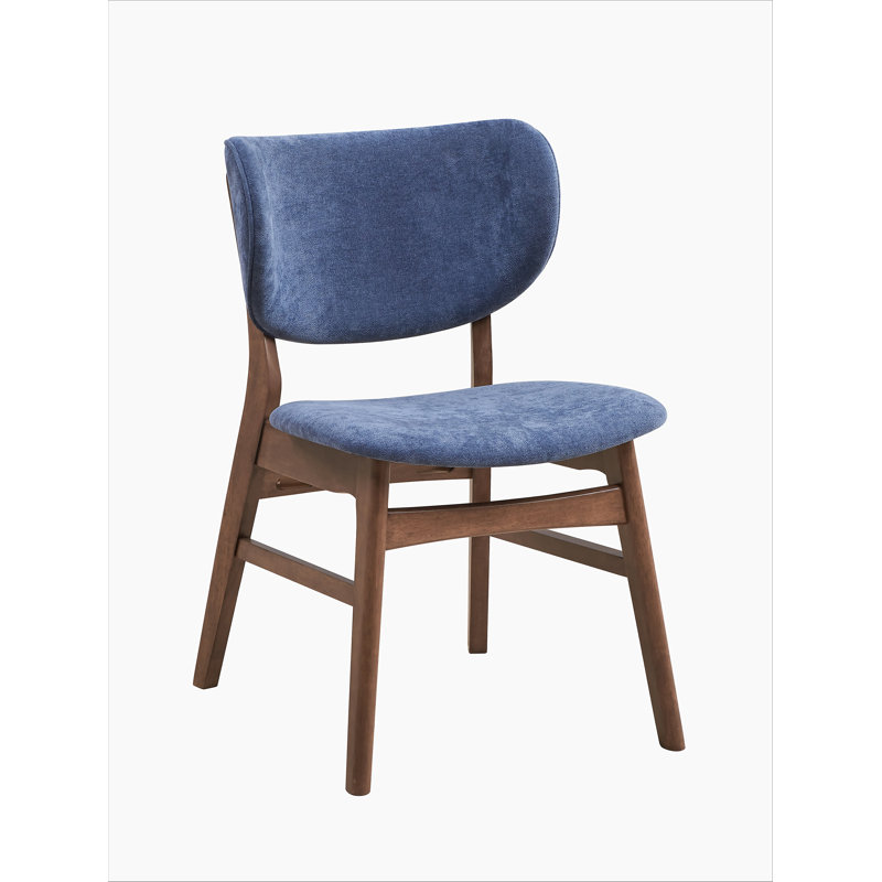 Ensemble de mobilier de salle à manger de style Mid-Century moderne avec 2 chaises d'appoint en bois et noyer, Bleu