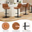 Ensemble de 2 tabourets de bar, tabourets de bar pivotants réglables, tabourets de hauteur de bar avec support pour le dos, chaises de bar à hauteur de comptoir en cuir pour îlot de cuisine rustique, brun-672907580
