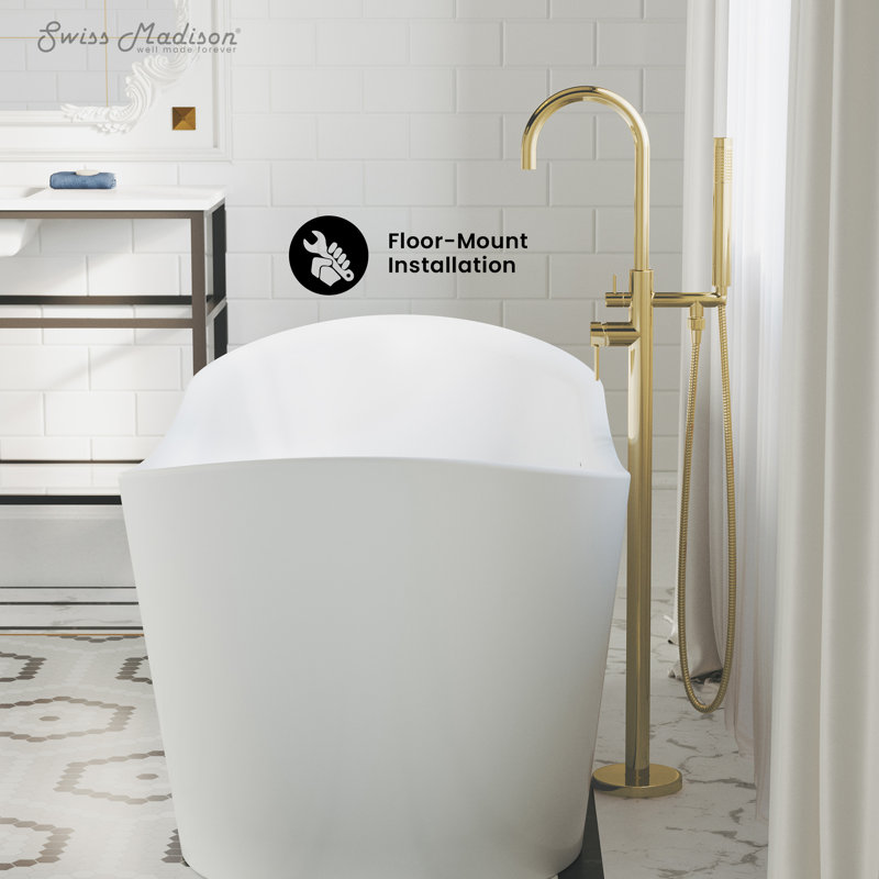 Ivy Freestanding Bathtub Faucet in Brushed Gold, Brushed Gold