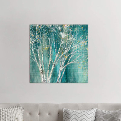 Blue Birch Flipped by Julia Purinton - Wrapped Canvas Print