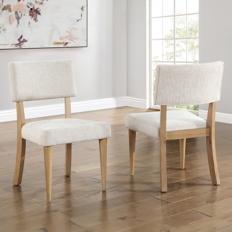 Chaise rembourrée en bois Colvin, Brun