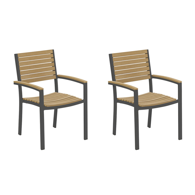 Travira Dining Arm Chair, Tekwood Natural, Carbon