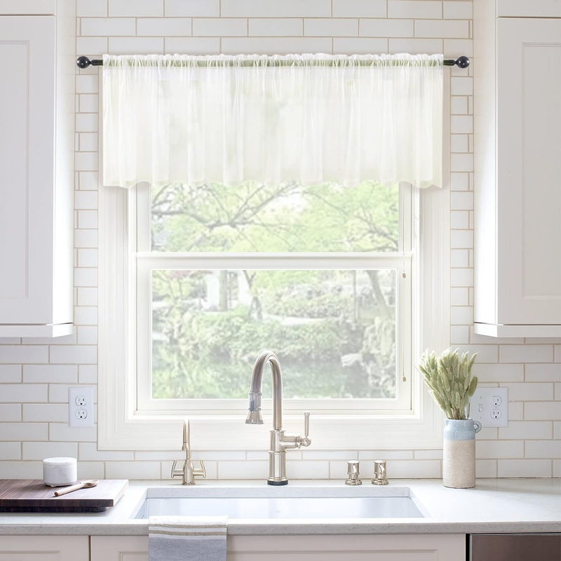 Markisha Tailored Window Valance, Ivory