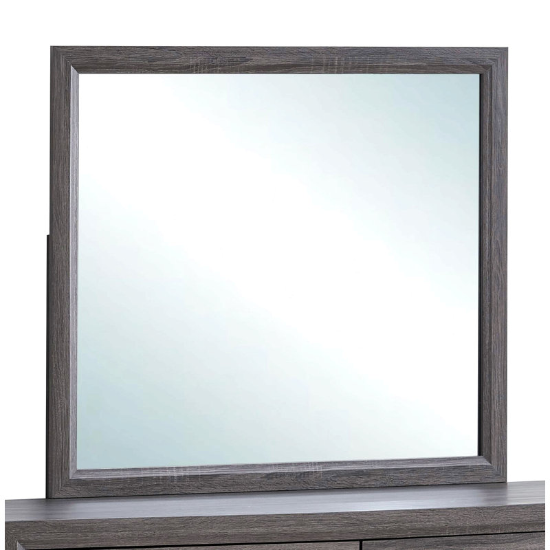 Miroir pour chambre à coucher, vestiaire, gris, 35 po x 39 po, Gris, Rectangulaire