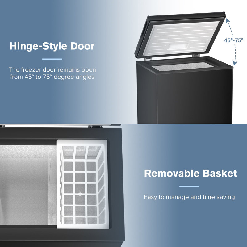 2.7 Cubic Feet Chest Freezer with Adjustable Temperature Controls, Black