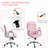 Vinsetto Velvet Home Office Chair, Button Tufted Desk Chair with Padded Armrests, Adjustable Height and Swivel Wheels, Pink