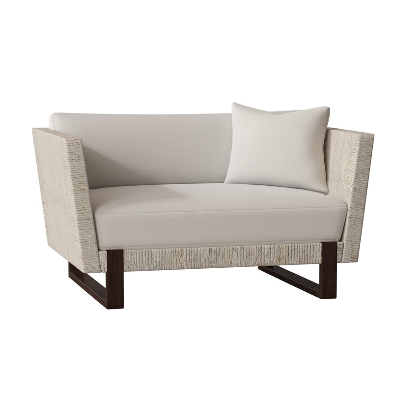 Maya 54.5" Tuxedo Arm Loveseat, White 5555-000