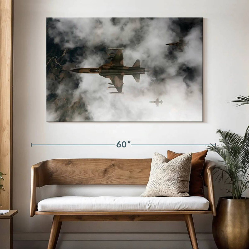 Mait Cloudy Fighter Jets, 34" H x 51" W