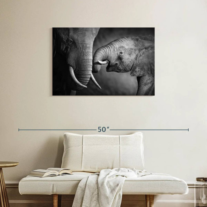 Elephant Affection Canvas Print, 24" H x 36" W x 1.25" D