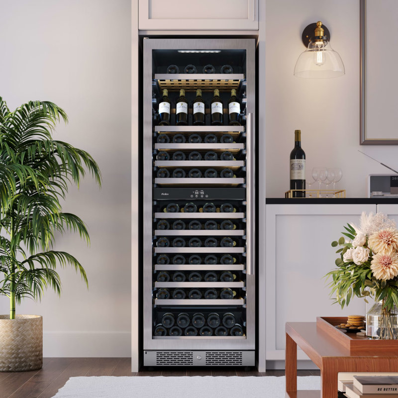 140 Bottle Dual Zone Freestanding Wine Refrigerator, Right Handed